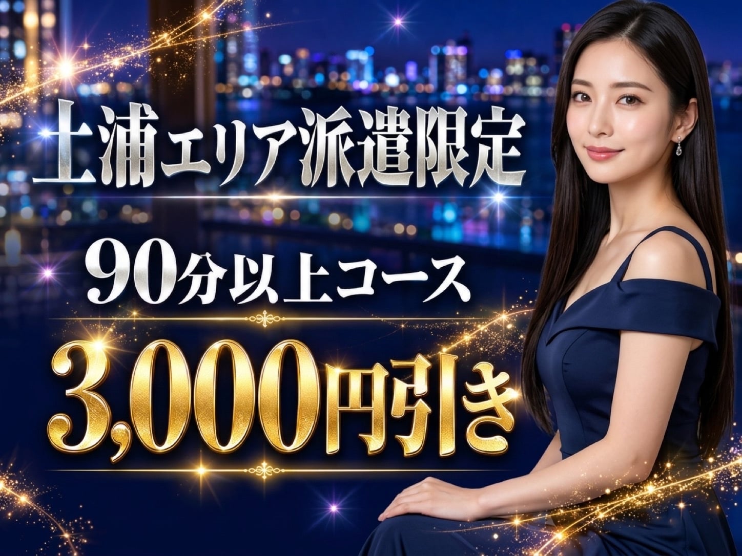 土浦エリア派遣限定｜90分以上コース3,000円引き