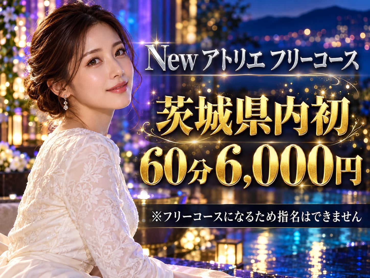 Newアトリエフリーコース｜茨城県内初 60分6,000円