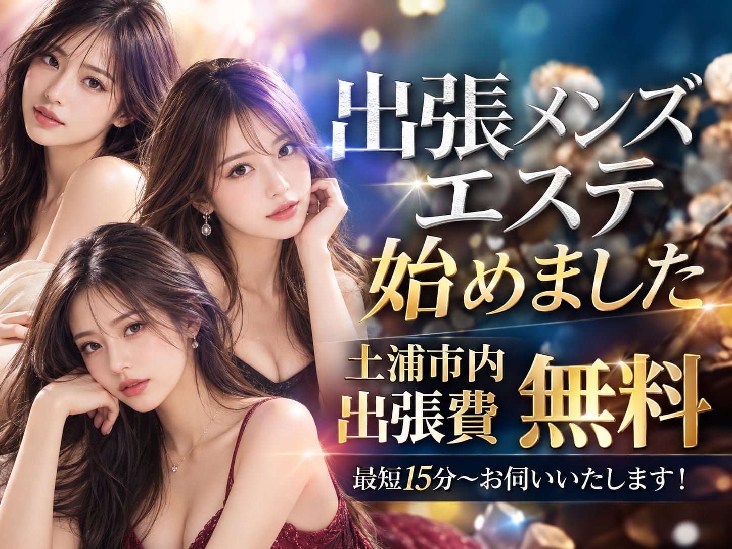 出張メンズエステ始めました｜土浦市内 出張費無料・最短15分〜
